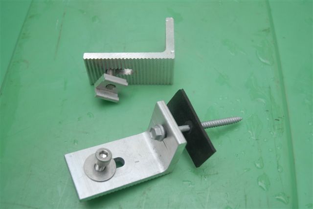 L brackets are used to connect the solar panels onto mounting frames on metal frames